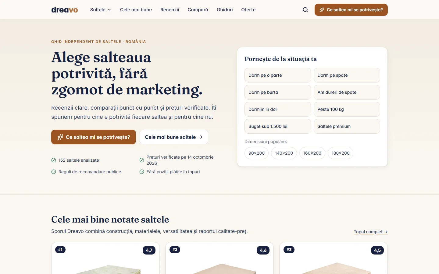 Prima pagină Dreavo pe calculator