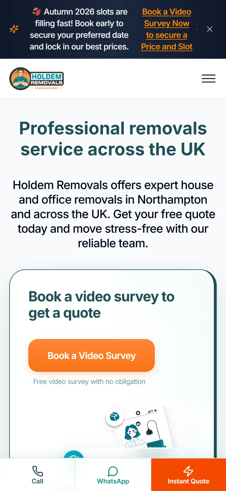 Holdem Removals pe telefon